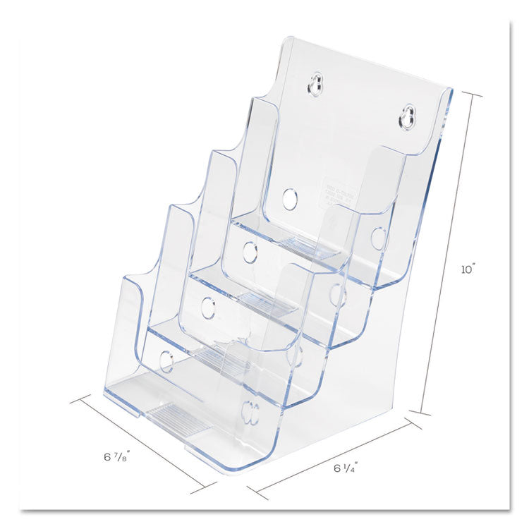 deflecto® 4-Compartment DocuHolder, Booklet Size, 6.88w x 6.25d x 10h, Clear (DEF77901) Each