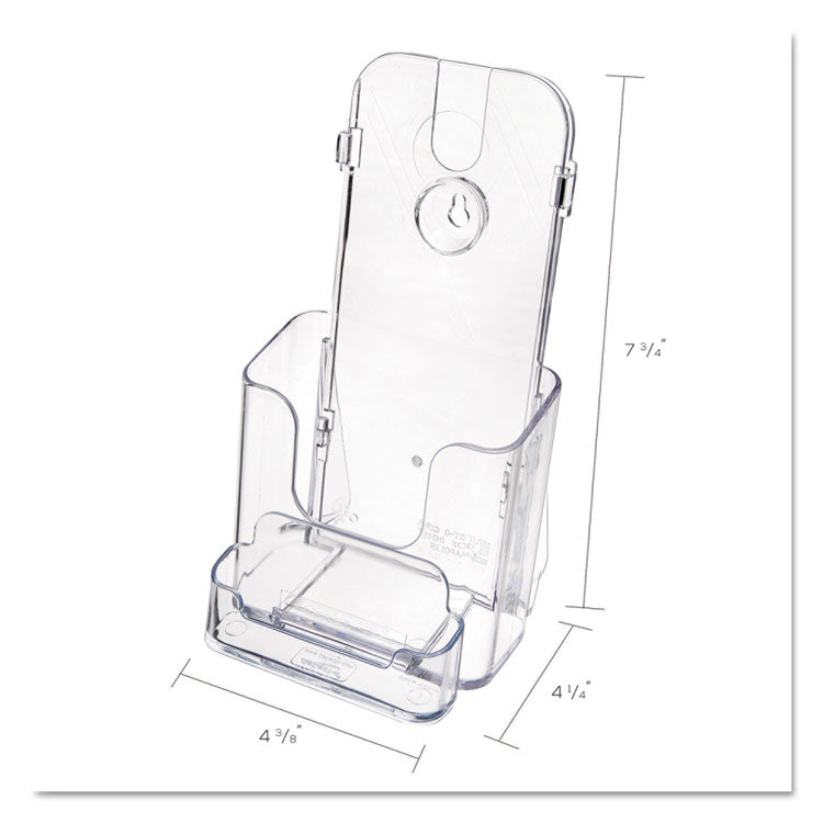deflecto® DocuHolder for Countertop/Wall-Mount w/Card Holder, 4.38w x 4.25d x 7.75h, Clear (DEF78601) Each