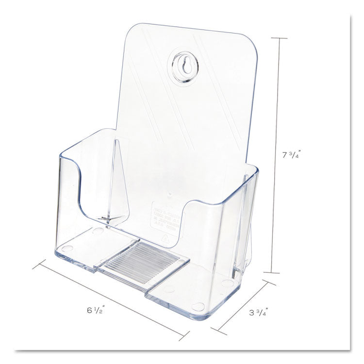deflecto® DocuHolder for Countertop/Wall-Mount, Booklet Size, 6.5w x 3.75d x 7.75h, Clear (DEF74901) Each