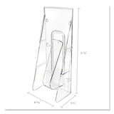 deflecto® Stand-Tall Wall-Mount Literature Rack, Leaflet, 4.56w x 3.25d x 11.88h, Clear (DEF55601) Each