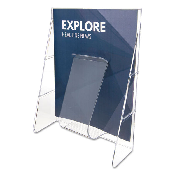 deflecto® Stand-Tall Wall-Mount Literature Rack, Magazine, 9.13w x 3.25d x 11.88h, Clear (DEF55501) Each