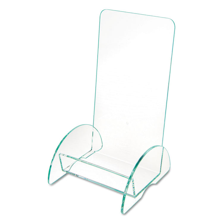 deflecto® Euro-Style DocuHolder, Leaflet Size, 4.5w x 4.5d x 7.88h, Green Tinted (DEF775383) Each