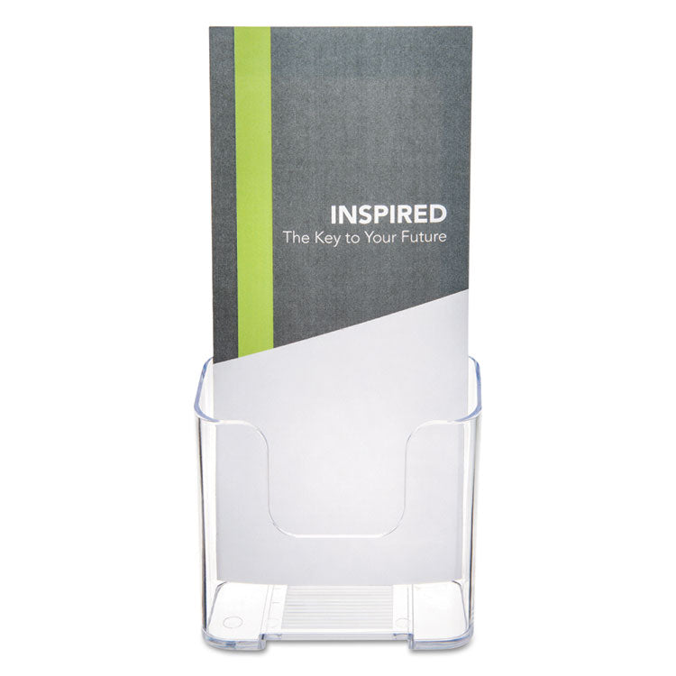 deflecto® DocuHolder for Countertop/Wall-Mount, Leaflet Size, 4.25w x 3.25d x 7.75h, Clear (DEF77501) Each