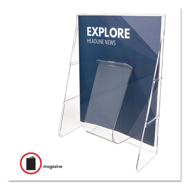 deflecto® Stand-Tall Wall-Mount Literature Rack, Magazine, 9.13w x 3.25d x 11.88h, Clear (DEF55501) Each