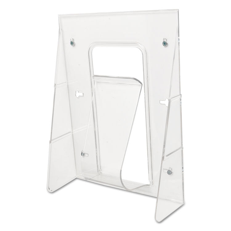 deflecto® Stand-Tall Wall-Mount Literature Rack, Magazine, 9.13w x 3.25d x 11.88h, Clear (DEF55501) Each