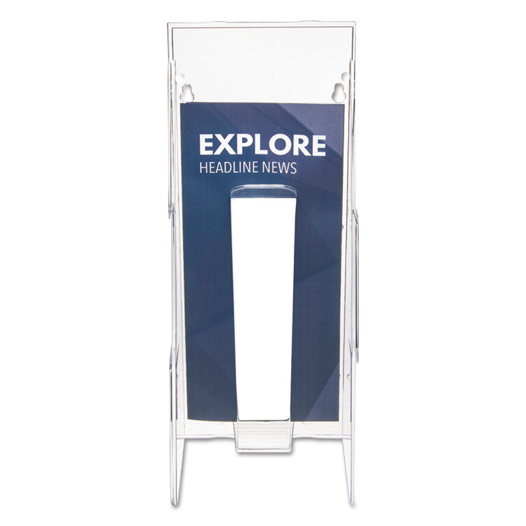 deflecto® Stand-Tall Wall-Mount Literature Rack, Leaflet, 4.56w x 3.25d x 11.88h, Clear (DEF55601) Each