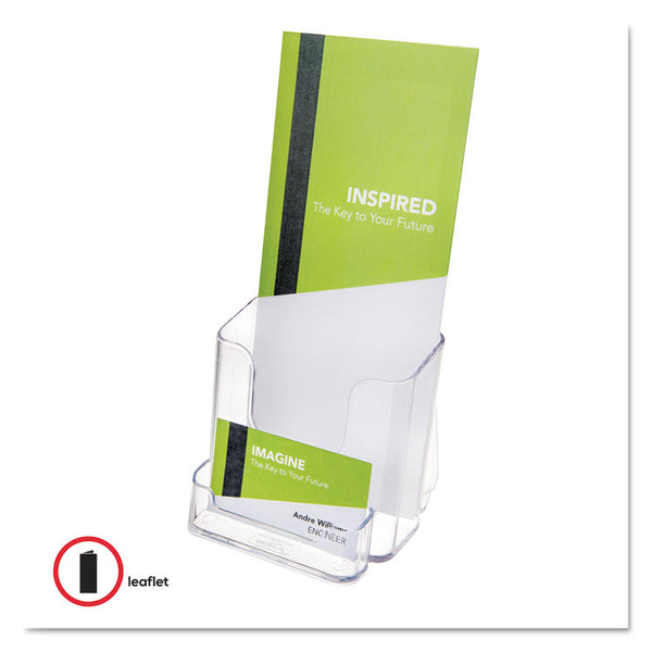 deflecto® DocuHolder for Countertop/Wall-Mount w/Card Holder, 4.38w x 4.25d x 7.75h, Clear (DEF78601) Each