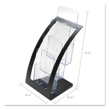 deflecto® 3-Tier Literature Holder, Leaflet Size, 6.75w x 6.94d x 13.31h, Black (DEF693604) Each