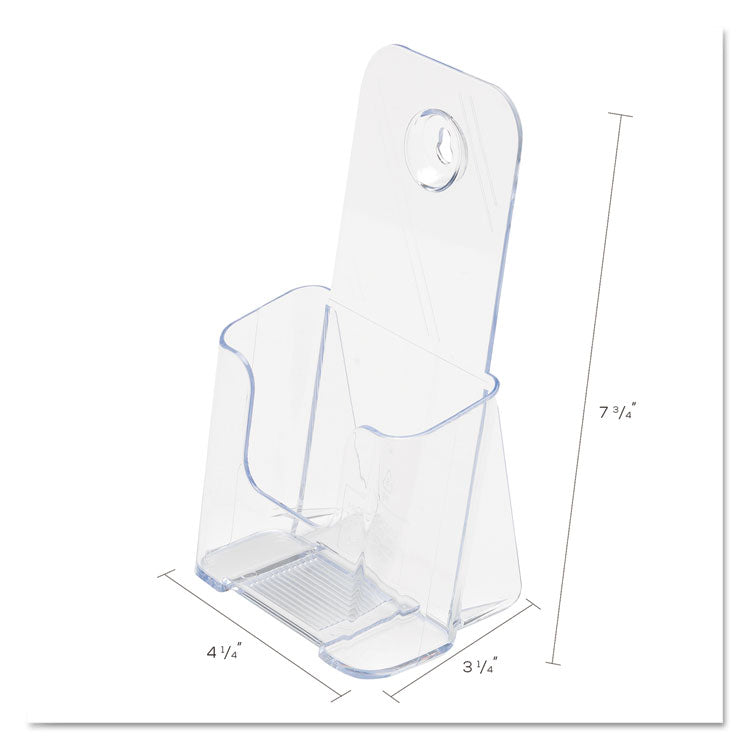 deflecto® DocuHolder for Countertop/Wall-Mount, Leaflet Size, 4.25w x 3.25d x 7.75h, Clear (DEF77501) Each