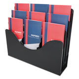deflecto® 3-Tier Document Organizer w/6 Removable Dividers, 13.38w x 3.5d x 11.5h, Black (DEF47634) Each