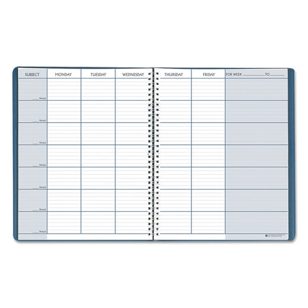 House of Doolittle™ Recycled Teacher's Planner, Weekly, 7 Classes, Blue Cover, 11 x 8.5 Sheets, 45-Week Span (HOD50907) Each