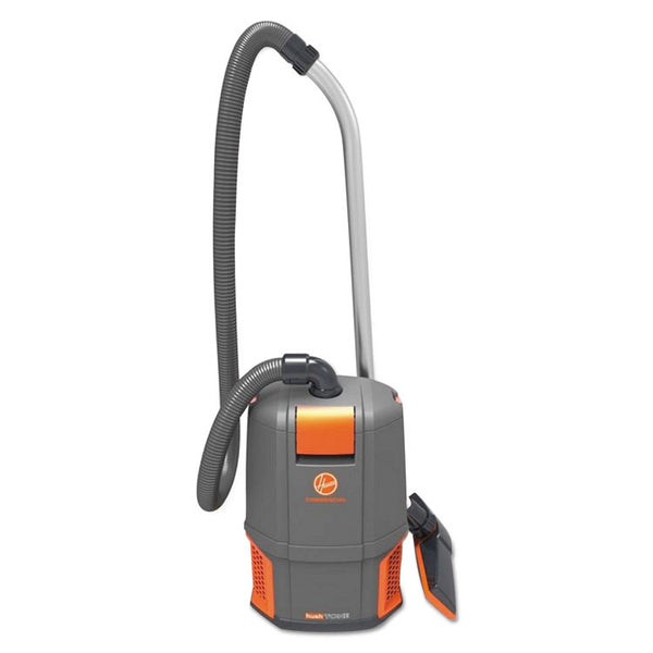 Hoover® Commercial HushTone Backpack Vacuum, 6 qt Tank Capacity, Gray/Orange (HVRCH34006)
