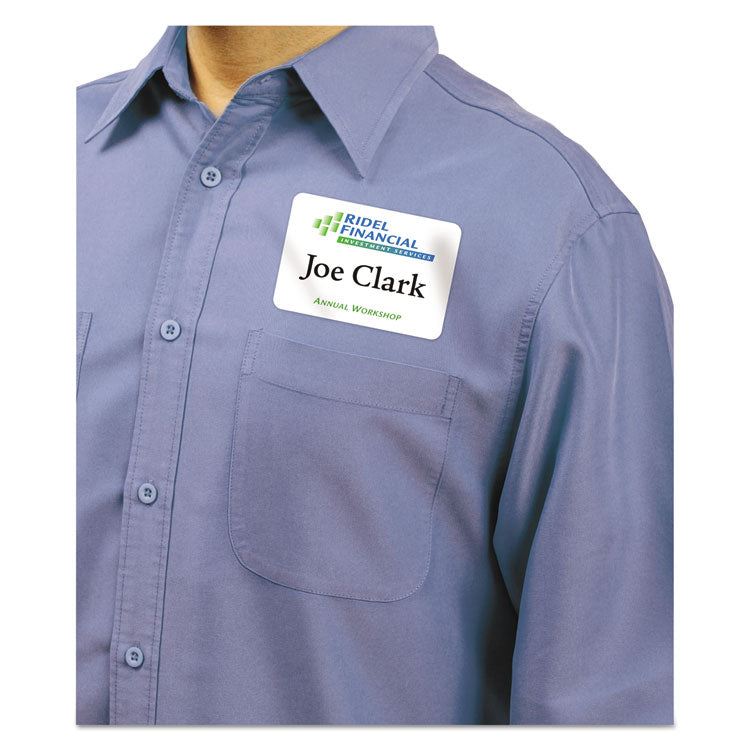 Avery® Flexible Adhesive Name Badge Labels, 3.38 x 2.33, White, 400/Box (AVE5395) Box of 400