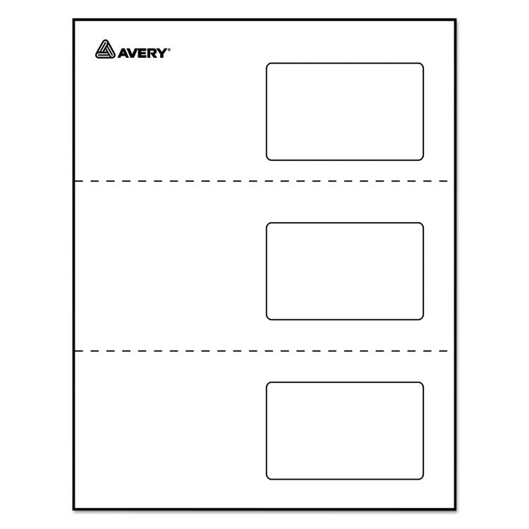 Avery® Laminated Laser/Inkjet ID Cards, 2 1/4 x 3 1/2, White, 30/Box (AVE5361)