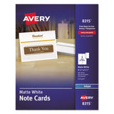 Avery® Note Cards with Matching Envelopes, Inkjet, 85 lb, 4.25 x 5.5, Matte White, 60 Cards, 2 Cards/Sheet, 30 Sheets/Pack (AVE8315) Each