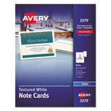 Avery® Note Cards with Matching Envelopes, Inkjet, 65lb, 4.25 x 5.5, Textured Uncoated White, 50 Cards, 2 Cards/Sheet, 25 Sheets/Box (AVE3379)