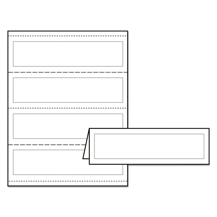 Avery® Medium Embossed Tent Cards, White, 2.5 x 8.5, 2 Cards/Sheet, 50 Sheets/Box (AVE5305) Each