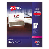 Avery® Note Cards with Matching Envelopes, Laser, 80 lb, 4.25 x 5.5, Uncoated White, 60 Cards, 2 Cards/Sheet, 30 Sheets/Pack (AVE5315) Each