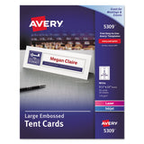 Avery® Large Embossed Tent Card, White, 3.5 x 11, 1 Card/Sheet, 50 Sheets/Box (AVE5309) Each