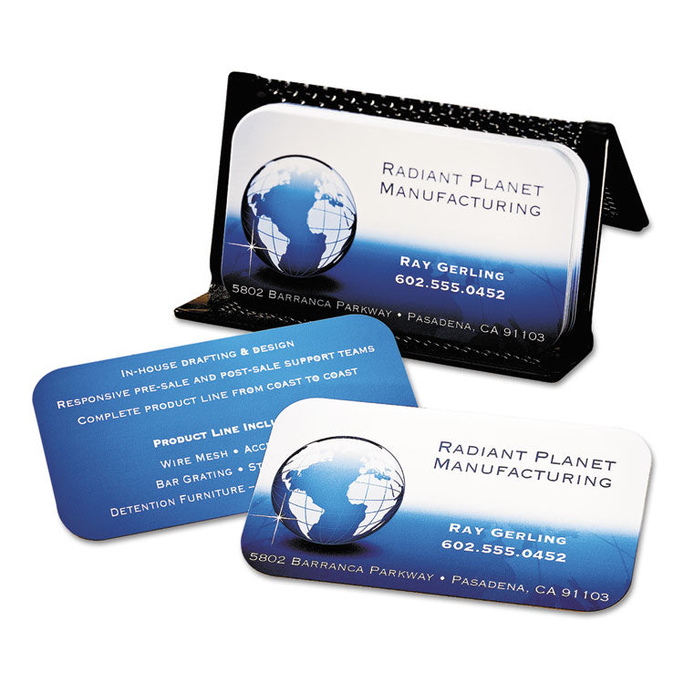 Avery® Round Corner Print-to-the-Edge Business Cards, Inkjet, 2 x 3.5, White, 160 Cards, 8 Cards/Sheet, 20 Sheets/Pack (AVE88220)