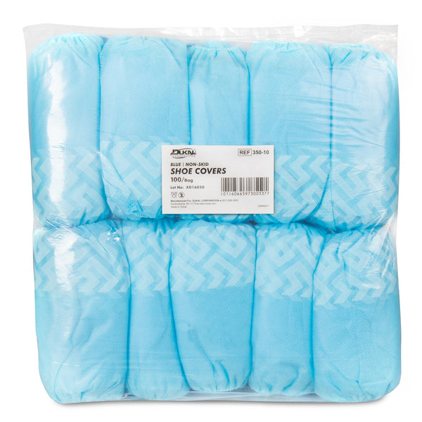 Dukal Shoe Cover One Size Fits Most Shoe High Nonskid Sole Blue NonSterile (1165638_BG) 100/BG