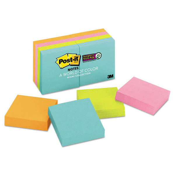 Post-it® Notes Super Sticky Pads in Supernova Neon Collection Colors, 2" x 2", 90 Sheets/Pad, 8 Pads/Pack (MMM6228SSMIA)