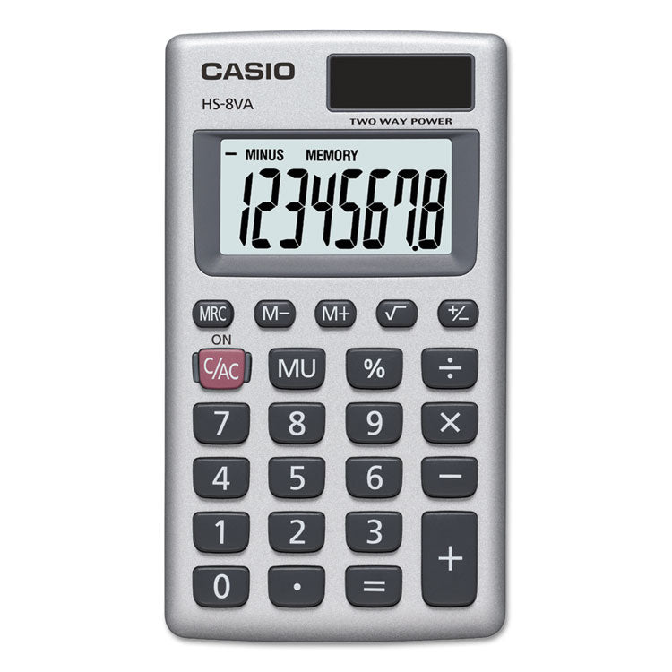 Casio® HS-8VA Handheld Calculator, 8-Digit LCD, Silver (CSOHS8VA) Each