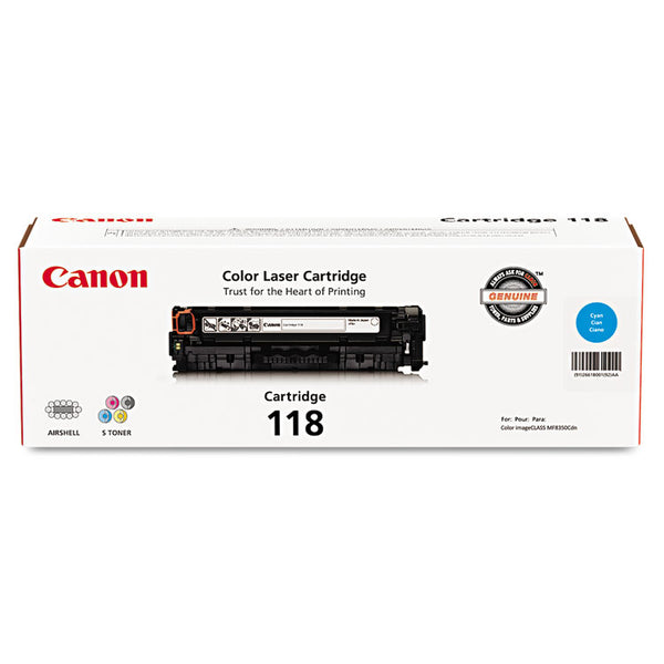 Canon® 2661B001 (118) Toner, 2,900 Page-Yield, Cyan (CNM2661B001)