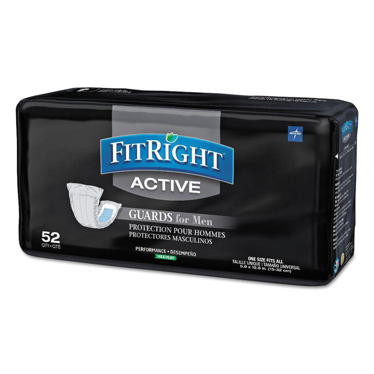 Medline FitRight Active Male Guards, 6" x 11", White, 52/Pack, 4 Pack/Carton (MIIMSCMG02CT)