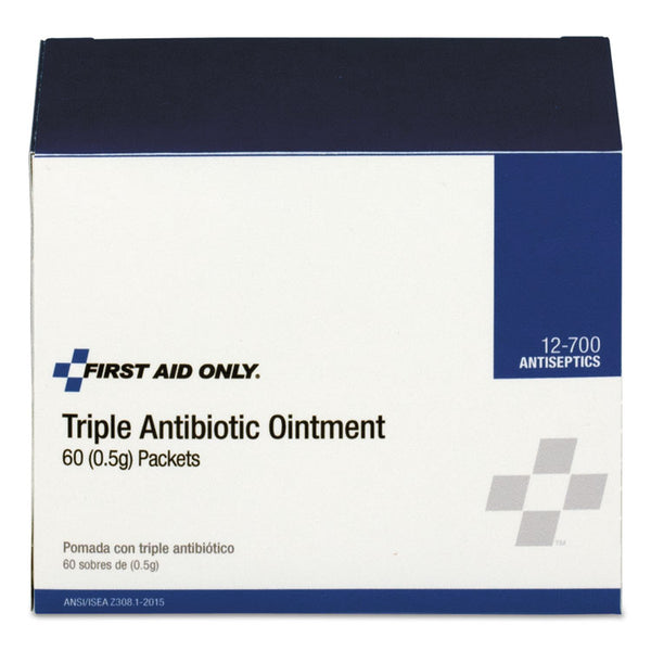 First Aid Only™ Triple Antibiotic Ointment, 0.5 g Packet, 60/Box (FAO12700) Box of 50