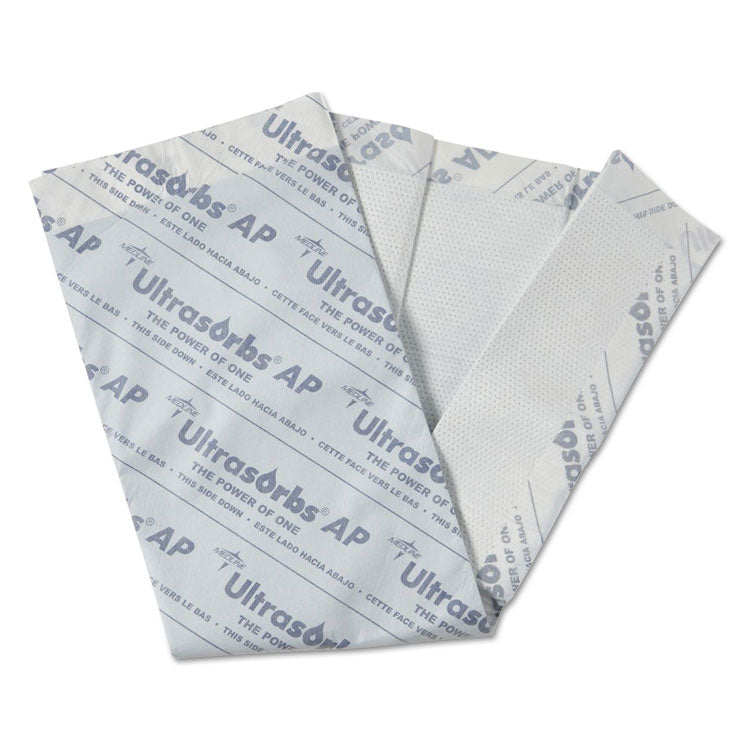 Medline Ultrasorbs AP Underpads, 31" x 36", White, 10/Pack, 4 Pack/Carton (MIIULSORB3136CT)