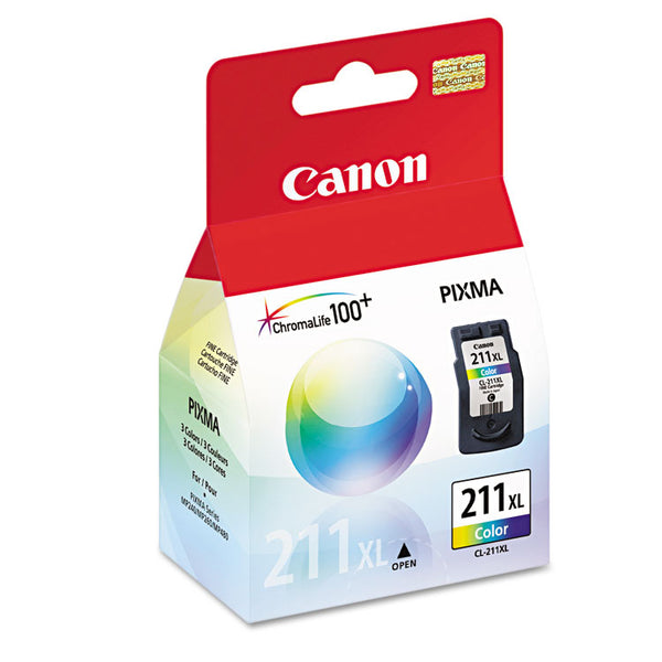 Canon® 2975B001 (CL-211XL) High-Yield Ink, 349 Page-Yield, Tri-Color (CNM2975B001)