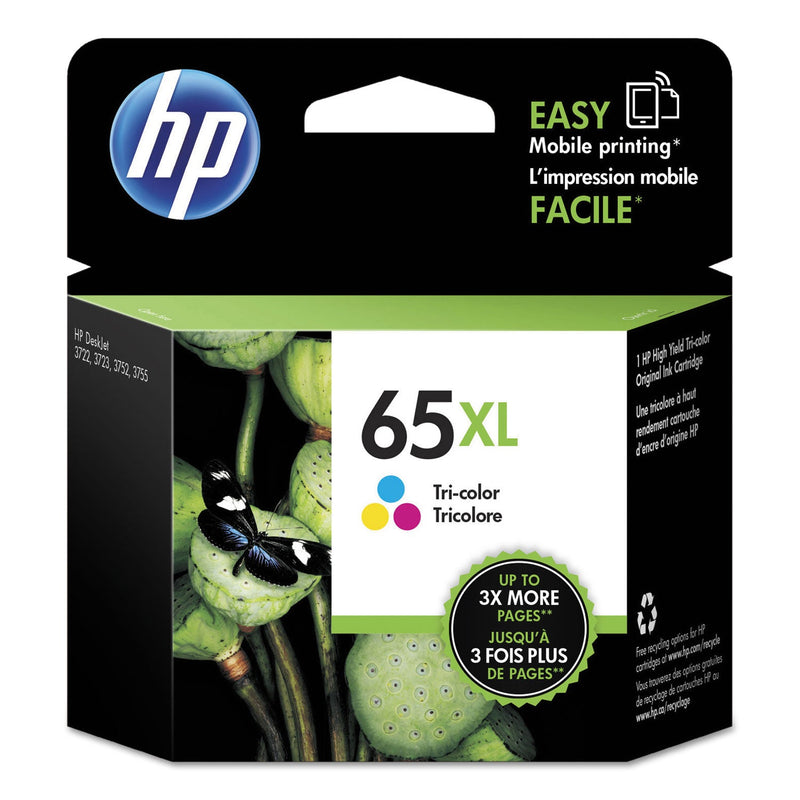 HP HP 65XL, (N9K03AN) High-Yield Tri-Color Original Ink Cartridge (HEWN9K03AN) Each