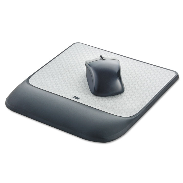 3M™ Mouse Pad with Precise Mousing Surface and Gel Wrist Rest, 8.5 x 9, Gray/Black (MMMMW85B) Each