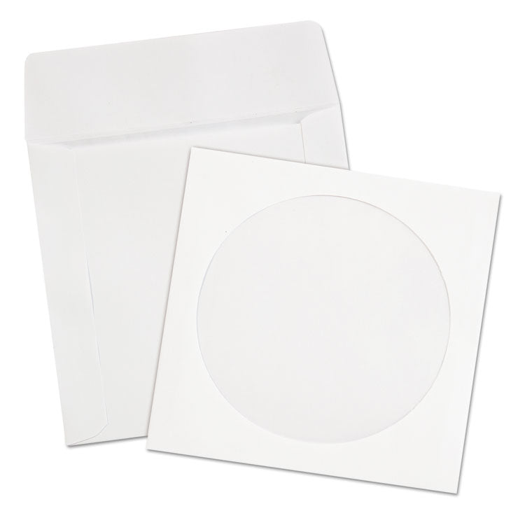 Quality Park™ CD/DVD Sleeves, 1 Disc Capacity, White, 250/Box (QUA62905) Box of 250