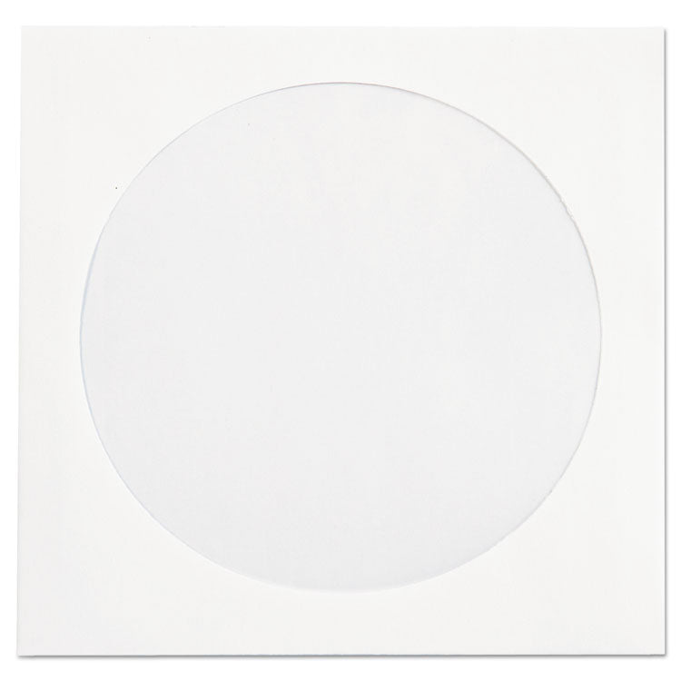 Quality Park™ CD/DVD Sleeves, 1 Disc Capacity, White, 250/Box (QUA62905) Box of 250