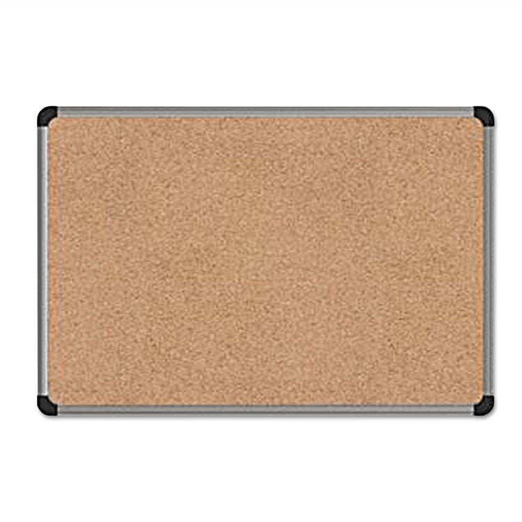 Universal® Cork Board with Aluminum Frame, 36 x 24, Tan Surface (UNV43713)