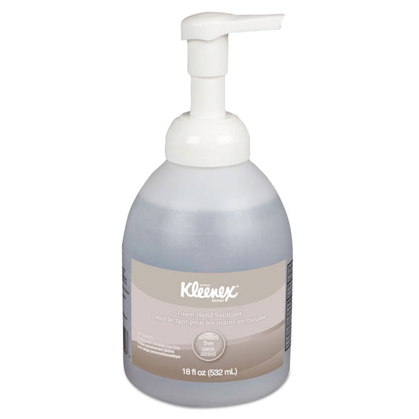 Kleenex® Alcohol-Free Foam Hand Sanitizer, 18 oz Pump Bottle, Fragrance-Free, 4/Carton (KCC45827CT)