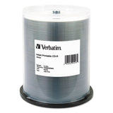 Verbatim® CD-R Printable Recordable Disc, 700 MB/80 min, 52x, Spindle, Silver, 100/Pack (VER95256)