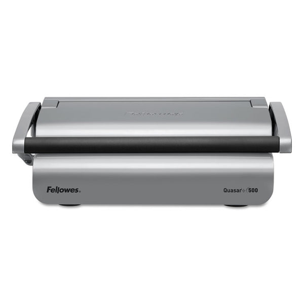 Fellowes® Quasar 500 Manual Comb Binding System, 500 Sheets, 18.13 x 15.38 x 5.13, Metallic Gray (FEL5227201)