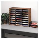 Fellowes® Literature Organizer, 24 Letter Compartments, 29 x 11.88 x 23.44, Medium Oak (FEL25043)