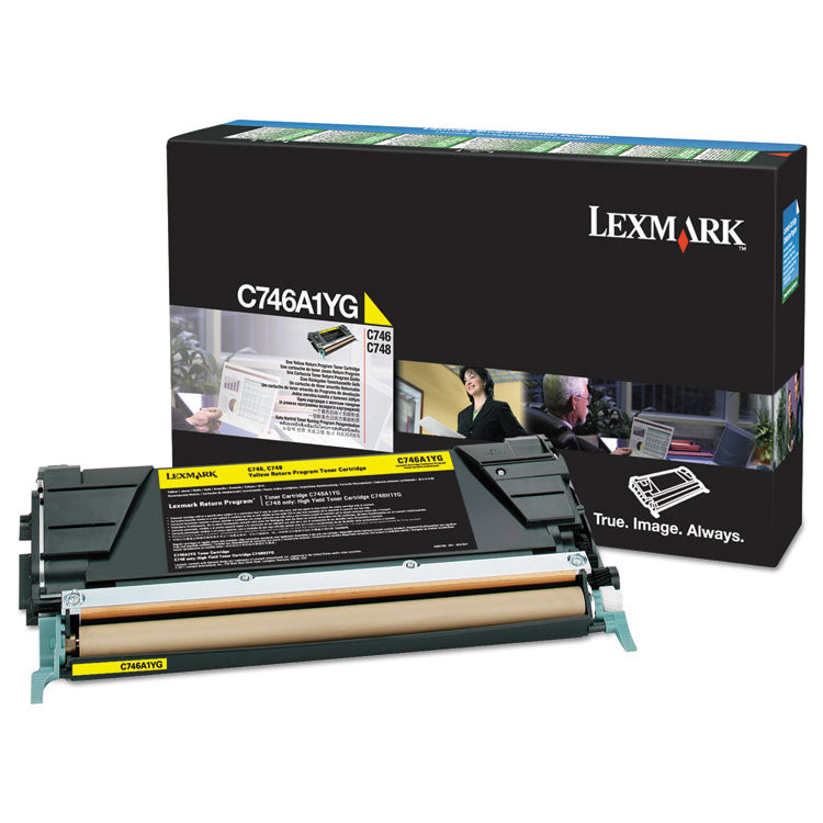 Lexmark™ C746A1YG Return Program Toner, 7,000 Page-Yield, Yellow (LEXC746A1YG) Each