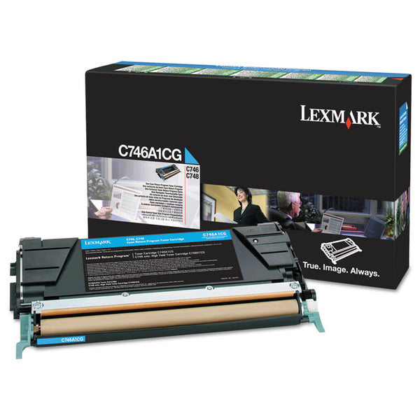 Lexmark™ C746A1CG Return Program Toner, 7,000 Page-Yield, Cyan (LEXC746A1CG)