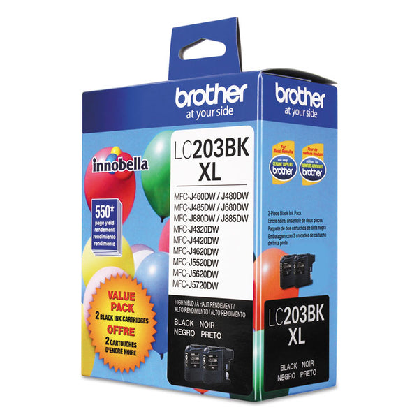 Brother LC2032PKS Innobella High-Yield Ink, 550 Page-Yield, Black, 2/Pack (BRTLC2032PKS)