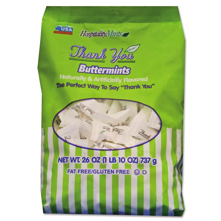 Hospitality Mints Thank You Buttermints Candies, 26 oz Bag (HMT000501) Each