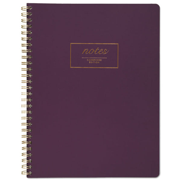 Cambridge® Jewel Tone Notebook, Gold Twin-Wire, 1-Subject, Wide/Legal Rule, Purple Cover, (80) 9.5 x 7.25 Sheets (MEA49556)