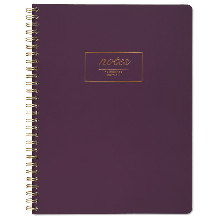 Cambridge® Jewel Tone Notebook, Gold Twin-Wire, 1-Subject, Wide/Legal Rule, Purple Cover, (80) 9.5 x 7.25 Sheets (MEA49556)