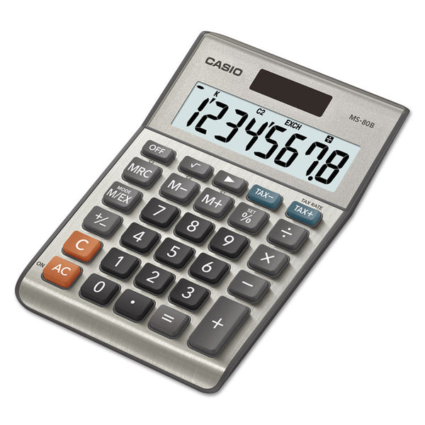 Casio® MS-80B Tax and Currency Calculator, 8-Digit LCD (CSOMS80B) Each