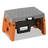 Cosco® Folding Step Stool, 1-Step, 300 lb Capacity, 8.5" Working Height, Orange/Gray (CSC11903BGO1E)