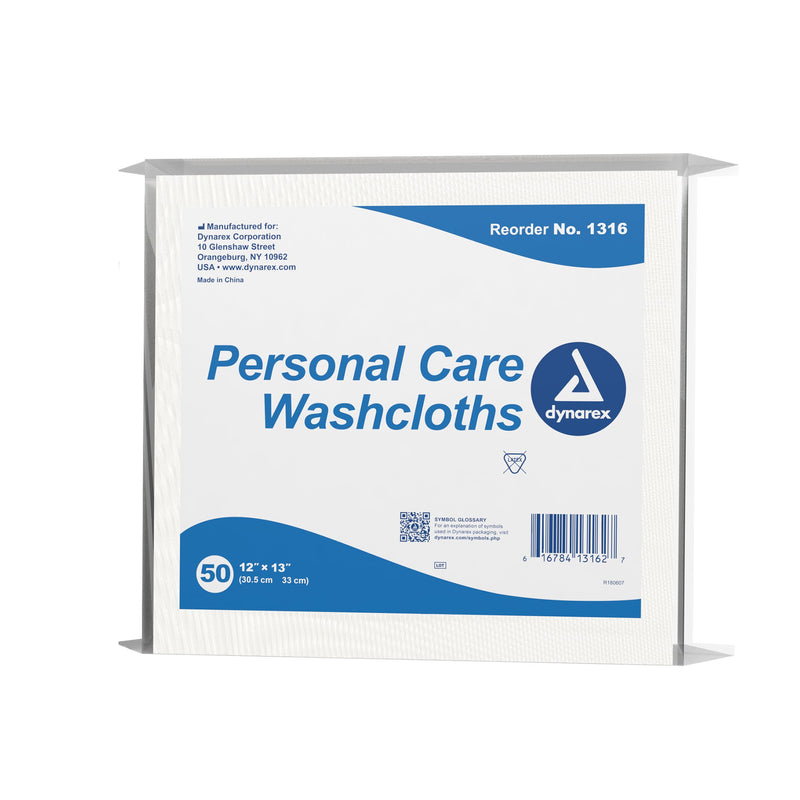 Dynarex® Washcloth 12 X 13 Inch White Disposable (826636_CS) 800/CS